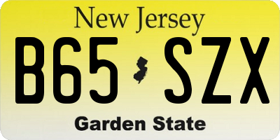 NJ license plate B65SZX