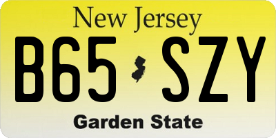 NJ license plate B65SZY