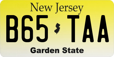 NJ license plate B65TAA