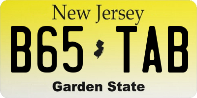 NJ license plate B65TAB