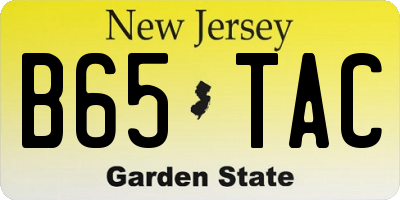 NJ license plate B65TAC