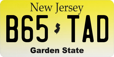 NJ license plate B65TAD