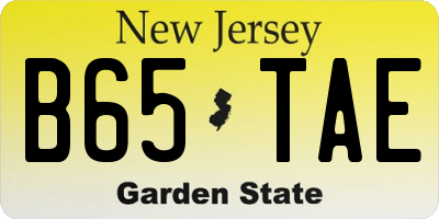 NJ license plate B65TAE