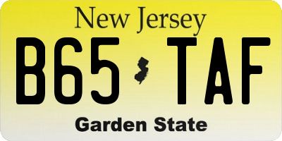 NJ license plate B65TAF