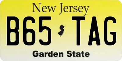 NJ license plate B65TAG