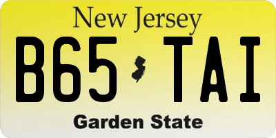 NJ license plate B65TAI