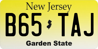 NJ license plate B65TAJ