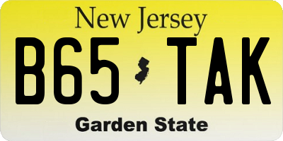 NJ license plate B65TAK