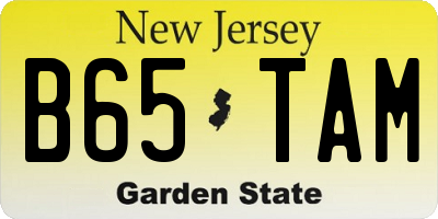 NJ license plate B65TAM