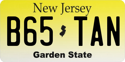 NJ license plate B65TAN