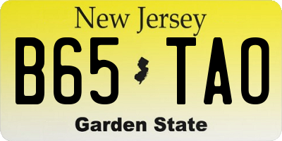 NJ license plate B65TAO