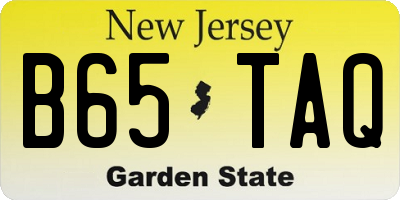 NJ license plate B65TAQ