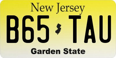 NJ license plate B65TAU