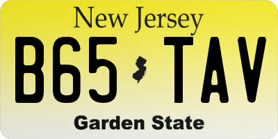 NJ license plate B65TAV