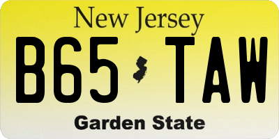 NJ license plate B65TAW