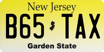 NJ license plate B65TAX