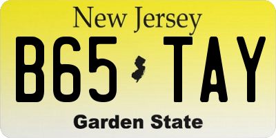 NJ license plate B65TAY