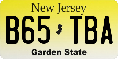 NJ license plate B65TBA