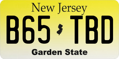 NJ license plate B65TBD
