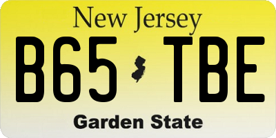 NJ license plate B65TBE