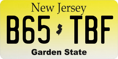 NJ license plate B65TBF