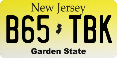 NJ license plate B65TBK