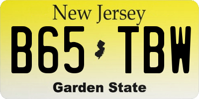 NJ license plate B65TBW