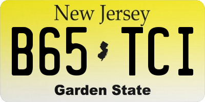 NJ license plate B65TCI