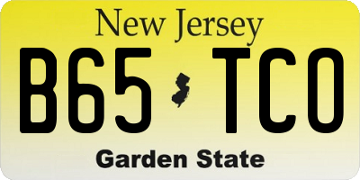 NJ license plate B65TCO