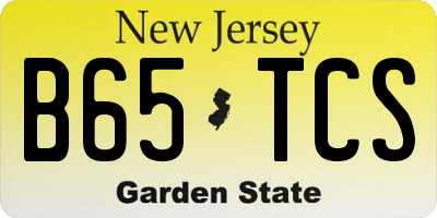 NJ license plate B65TCS