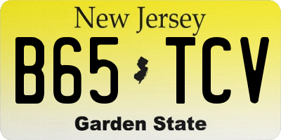 NJ license plate B65TCV