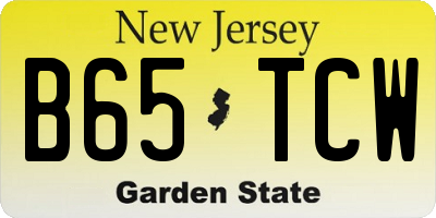 NJ license plate B65TCW