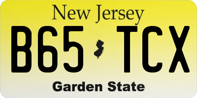NJ license plate B65TCX