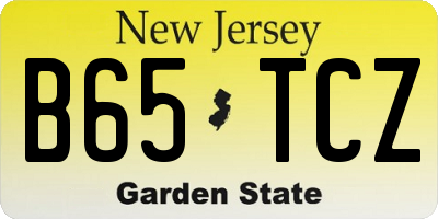 NJ license plate B65TCZ