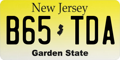 NJ license plate B65TDA