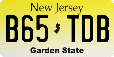 NJ license plate B65TDB