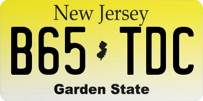 NJ license plate B65TDC