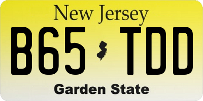 NJ license plate B65TDD