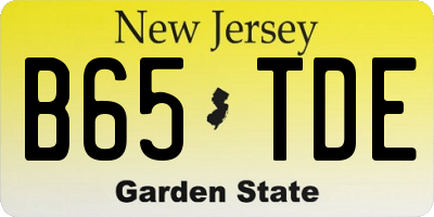 NJ license plate B65TDE