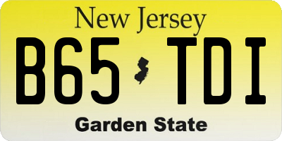 NJ license plate B65TDI