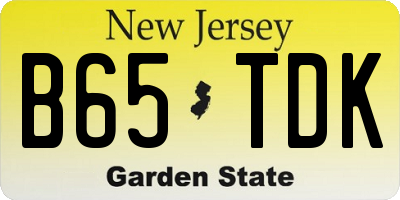 NJ license plate B65TDK