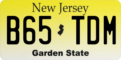 NJ license plate B65TDM