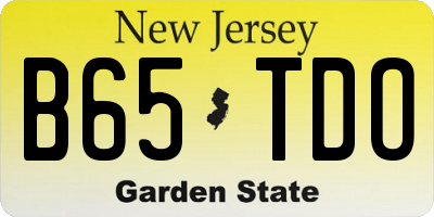 NJ license plate B65TDO