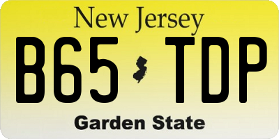 NJ license plate B65TDP