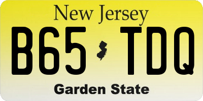 NJ license plate B65TDQ