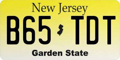 NJ license plate B65TDT