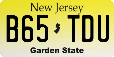 NJ license plate B65TDU
