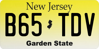 NJ license plate B65TDV