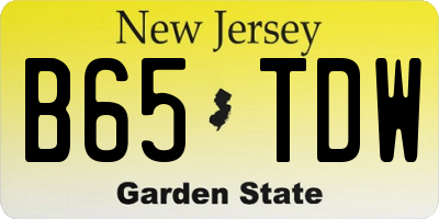 NJ license plate B65TDW