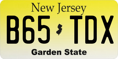 NJ license plate B65TDX